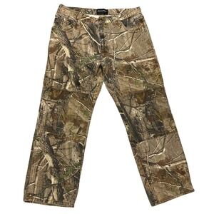 Realtree Double Knee Camo Pants Mens 36x30‎ Cotton Woodland Hunting Outdoor